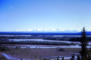 The ever present Alaska Range. The view hasn't changed much since this photo was taken back in the 50's.