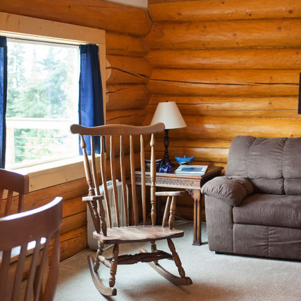Spruce House Living Room at Unique Fairbanks Alaska Inn & Lodging - A Taste of Alaska Lodge