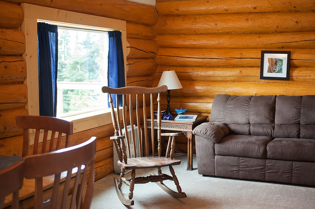 Spruce House Living Room at Unique Fairbanks Alaska Inn & Lodging - A Taste of Alaska Lodge